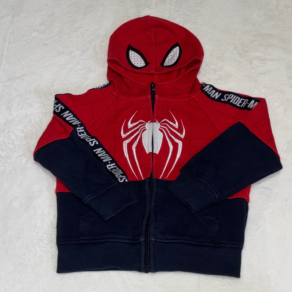 Spider-Man Red & Navy Hooded Zip Sweatshirt 3T